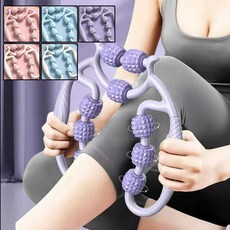 다제이샵 롤러 종아리 다리 롤링 지압 마사지기 셀프 안마, 화이트+스카이, 1개