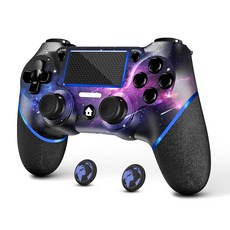 PS4용 에이스게이머 엄지 양면 갤럭시 컨트롤러 미끄럼 포함 오디오 조이스틱 게임패드 디자인 V2 5MM 맞춤형 무선 방지 그립과 갖춘 잭을, Galaxy, 1세트
