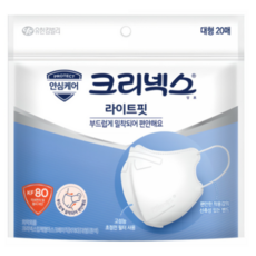 크리넥스 입체형 마스크 대형 KF80, 20개입, 4개, ALL COLOR WHITE(화이트)