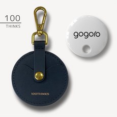 100THINKS 真皮Gogoro智慧鑰匙保護套, 1個, 經典黑加大-(可裝Gogoro智慧鑰匙)