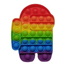 KC인증 팝잇업 레인보우 뽁뽁이 무지개꾹꾹이 푸쉬팝 스트레스 해소 장난감, 어몽어스, 1개
