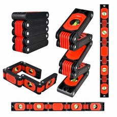 관절형 접이식 자석 수평계 - 5단 알루미늄 자 - 45도 90도 180도 다각도 측정, 1개