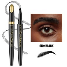 QIC 防水微型液體眉筆 持久不暈染 自然根根分明 四爪水眉筆, 1個, 銷售，購買等同默認公司免責聲明）,1ml