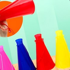 고깔 확성기 응원메가폰 행사 단체응원 체육대회 플라스틱 휴대용 소형 랜덤칼라 목소리증폭, 1개, 상세페이지 참조