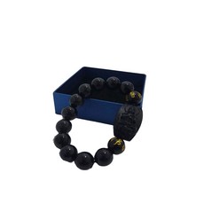 黑曜石手鍊守護神 天然黑曜石佛珠手鍊 招財趨吉避凶法器 本命如來