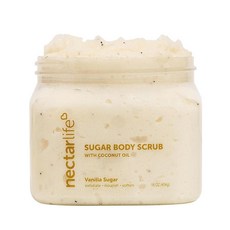 슈가 바디 스크럽 모이스처라이징 시어 버터와 코코넛 오일이 함유된 각질 제거 파라벤 프리 SLS 여성 및 여아용 크루얼티프리 스킨 케어 핸드메이드 프레시 226.8g(8, 바닐라