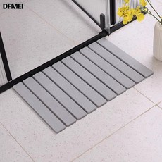 DFMEI 摺疊硅藻泥硬地墊衛生間吸水速乾硬墊酒店浴室門口防滑墊家用腳墊, 1個, 多片摺疊-淺灰