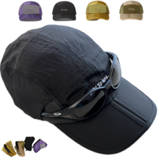 메셀 러닝 모자 메쉬 런닝 캡 접이식 스포츠, 블랙, 1개