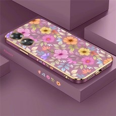 꽃 케이스 도금 실리콘 커버, 1개, 4. Purple-172 Q. A33 2020