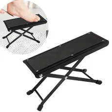 1pcs 접이식 철 페디큐어 발판-미끄럼 방지 금속 발 의자 휴대 조절 가능한 받침대 인체 공학적, 01 black