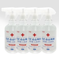 DZ 소독용 에탄올 뿌리는 스프레이 500ml, 4개