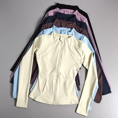 秋冬新款專業瑜伽運動外套女拉鏈開衫緊身跑步健身房上衣女瑜伽服