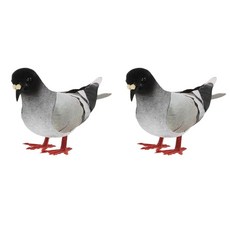 2pcs Artificial Pigeon Foam Dove Figurine Garden Bird Statue Lawn Decor Home Ornament 5.31x2.75x3., 2pcs Artificial Pigeon Foam Do