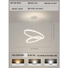 대형 거실 샹들리에 천장 천장조명 원형 식탁등 샹제리제, 2링 30 40cm 3색
