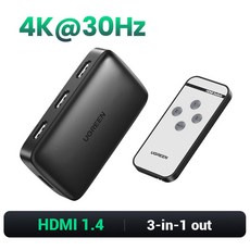 UGREEN HDMI 2.1 스위처 8K 60Hz 4K120Hz 호환 스위치 3입력 1출력 리모컨 포함 컨버터 Xbox PS5 모니터용, [06] 4K HDMI 1.4V, 01 China, 06 4K HDMI 1.4V, 06 4K HDMI 1.4V