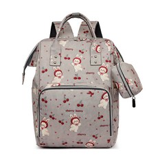 DFMEI 新款多功能雙肩單肩媽咪包時尚大容量母嬰包雙肩包, 灰色