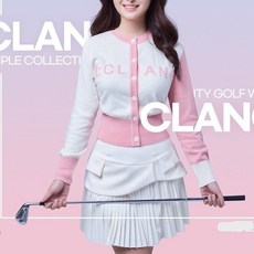 클랭클랑 여성용 NEW 로즈 플리츠 골프 스커트