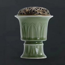 도자기 향피우기 중국 전통 향받침 엔틱 인테리어 명상, 1개, 기본 색상