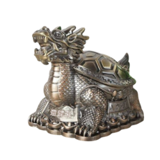 龍龜造型復古菸灰缸，精緻雕刻合金材質桌面擺飾，增添生活品味, 龍龜A款-青古銅, 1個