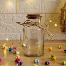 종이학천마리 1000마리 종이별 유리병 생일 말린꽃병 기념일 종이학 코르크, 01.소형 (조명포함)