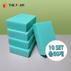 더폼 그린 타일 메지 스펀지 소프트타입 해면스펀지 대형 L_5x13x20cm / 5개 세트 묶음, 5개 10세트 총50개