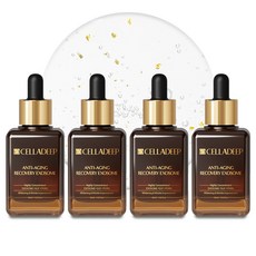 셀라딥 탄력 주름 개선 PDRN 엑소좀 EGF 안티에이징 리프팅 골드 앰플 세럼, 4개, 45ml