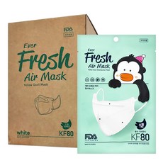 더숨 에버프레쉬 에어마스크 KF80 키즈, 화이트, 1개, 50개입
