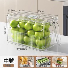 冰箱保鮮盒收納盒 食品級蔬菜水果冷凍整理 廚房透明雞蛋儲物盒, 1個, 中號透明1個