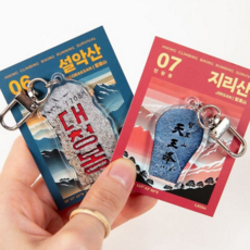 정상석 키링 8종 등산 용품 산악회 선물 기념품 준비물 굿즈 쓸데없는 웃긴 한라산 지리산 열쇠 가방 고리