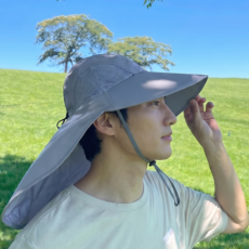 라세르 자외선차단 모자 얼굴 햇빛가리개, 라이트그레이 라이트그레이