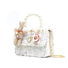 Haute Enfant女童款兔子腿玩偶花朵迷你包