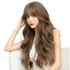 오르페 고급 통가발 풍성한 웨이브 긴머리 여성 패션가발, 1개, 라이트브라운
