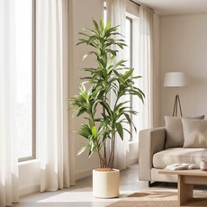 室內大型仿真植栽 巴西木 1.5公尺, 綠, 1個