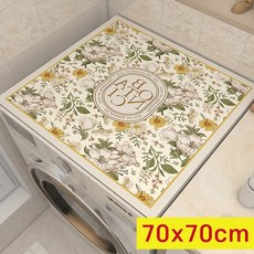 ZOZOFO 세탁기 방수 매트 건조기 드럼세탁기 방수 커버 덮개 매트 냉장고 상단 방진패드, 엘레강스 플라워