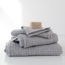 Linen Tales 亞麻 華夫格毛巾 長毛巾 淺灰, 1個