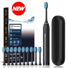 [캬오유] 음파 전동 칫솔 헤드 8개+케이스 세트 충전 리필, 1개, COU-블랙, COU-506