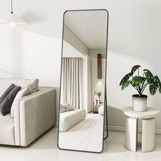 BEAUTYPEAK 1500 x 400mm 전신거울 ShatterVue 필렛 강화 유리 거울 홈짐 운동방 대형 전신 거울 수직으로 매달리거나 벽에 기대어 전신거울, 블랙