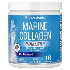 Vitauthority 마린 콜라겐 무향 6.35 oz 180 g 보충제, 1개, 180g