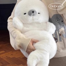 데데리트 귀여운 동물 잠자는 화이트 통통 물범 큰 대형 인형 바디필로우 쿠션 소품 집들이 생일 친구 선물, 잠자는 화이트 통통 물범 인형
