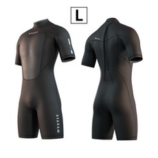 MYSTIC 防寒衣 3/2mm 後拉 短袖短褲 潛水衣 游泳衣 衝浪衣 風帆 溯溪保暖 平針, 黑L_25, 黑