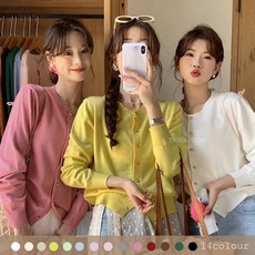 《杜達女孩》小金扣針織開衫，14色秋冬薄針織外套，包芯紗長袖上衣，小香風兒童外套