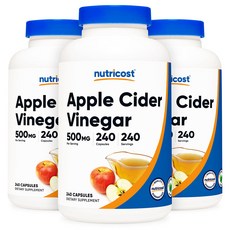 뉴트리코스트 애플 사이다 비니거 500mg, 3개