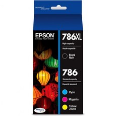 일부 인력 프린터용 Epson T786 DURABrite 울트라 잉크 대용량 블랙 카트리지T786XL120S, Black and color combo pack, 1개