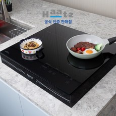하츠 하이브리드 3구(하이라이트1구 + 인덕션2구) 프리스탠딩 8cm 세트, IH-366DTL