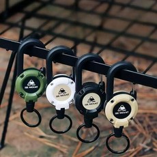 스킨스쿠버 장비걸이 버클 미니 리트랙터 와이어 등산 산악 캠핑 분실 로프, 1개, 06.스트랩 실버