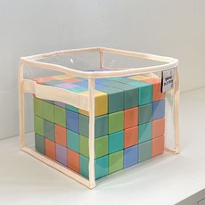 벨베이비 TPU 투명 아기 장난감 정리함 사각, 1개, 크림베이지 1개, 크림베이지