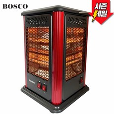 보스코 대형 오방향 전기히터 BSC-FT2000SC 무광블랙, 블랙+레드