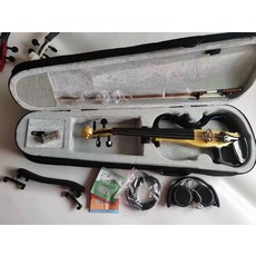 전자 일렉 바이올린 입문용 레슨 사일런트 초보자, 1개, 블랙 옐로우, 기본 모델명/품번