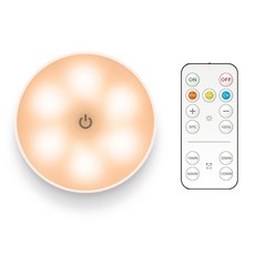 遙控觸控調節三段色溫LED小夜燈，可調亮度床頭燈，暖光白光夜燈，展示酒櫃汽車室內燈，台灣秒出貨, 【遙控(附電池)+充電款】觸控三段光源燈