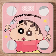 짱구는못말려 디지털 스마트 체중계 LED 블루투스 인바디 저울, 1.핑크, 1개, 짱구핑크